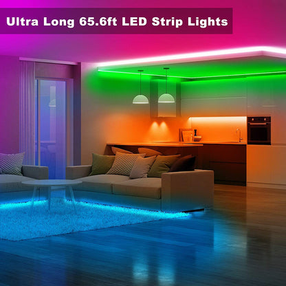 Elevate Your Space with 65.6 FT LED Strip Lights: Color-Changing Magic!