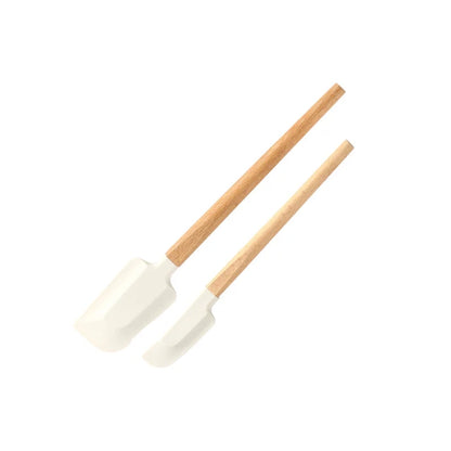  Wood Handle White Silicone Cream Spatula Non-Stick Pastry Blenders