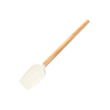  Wood Handle White Silicone Cream Spatula Non-Stick Pastry Blenders