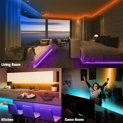 Elevate Your Space with 65.6 FT LED Strip Lights: Color-Changing Magic!