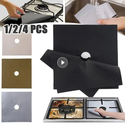 Aluminum Reusable Stove Burner Covers - Kitchen Cleaning Protection Pads