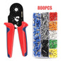 Self-Adjusting Ferrule Crimping Kit - Ratchet Wire Crimper with 0.25-10mm² Range, Complete with Tubular Terminal Clamps