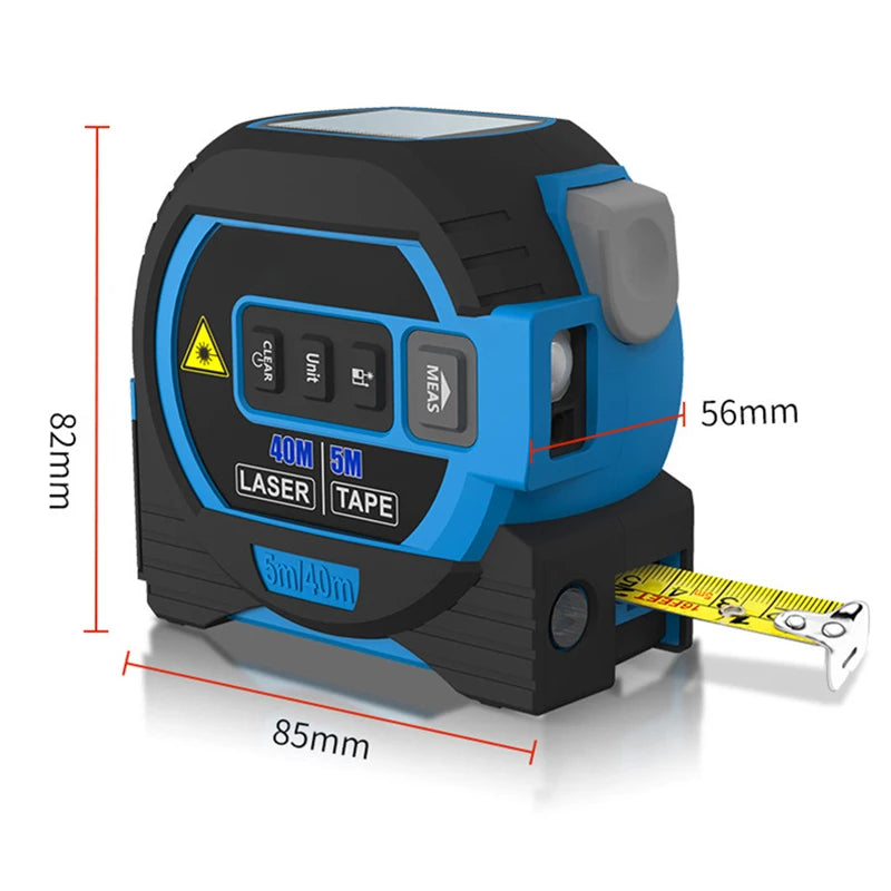 3-in-1 High-Precision Digital Laser Tape Measure with Distance Rangefinder and Infrared Measuring Level