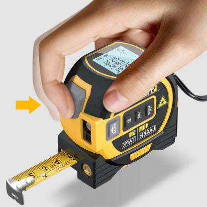 3-in-1 High-Precision Digital Laser Tape Measure with Distance Rangefinder and Infrared Measuring Level