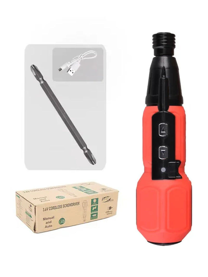 3.6V Duo Screwdriver - Rechargeable Cordless Mini Power Tool with LED Light for DIY Projects