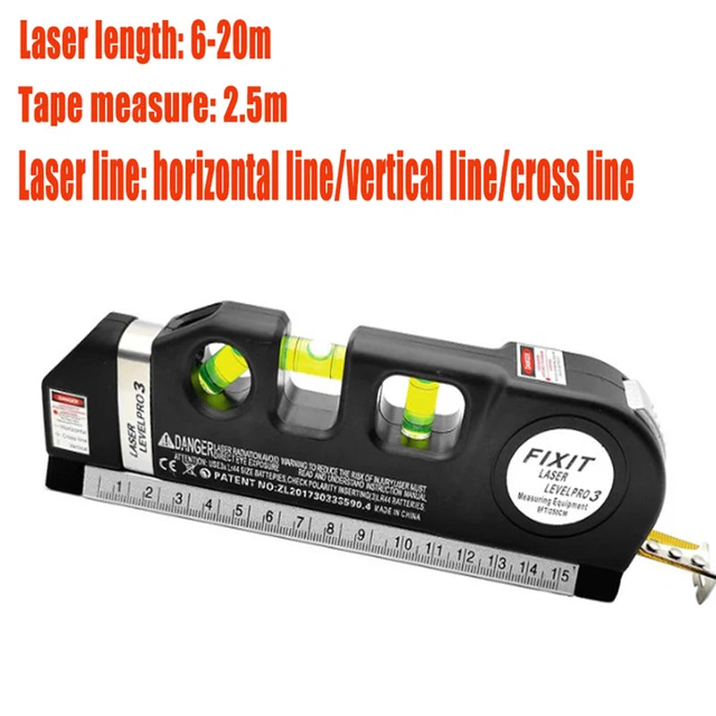 3-in-1 High-Precision Digital Laser Tape Measure with Distance Rangefinder and Infrared Measuring Level