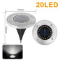 Solar-Powered LED Disk Lights - 8/20 LED Outdoor Garden and Deck Spotlight