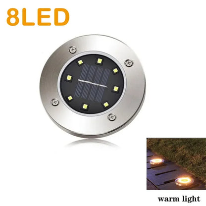 Solar-Powered LED Disk Lights - 8/20 LED Outdoor Garden and Deck Spotlight