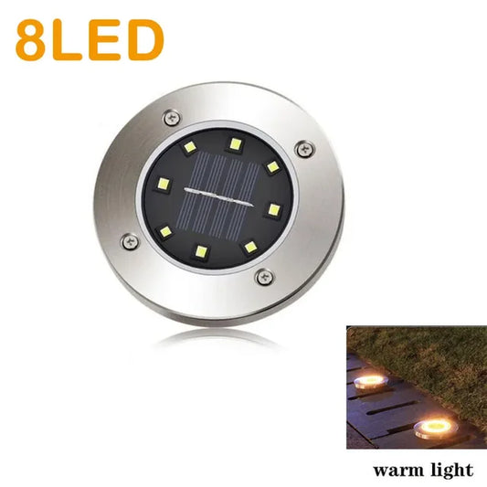 Solar-Powered LED Disk Lights - 8/20 LED Outdoor Garden and Deck Spotlight