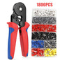 Self-Adjusting Ferrule Crimping Kit - Ratchet Wire Crimper with 0.25-10mm² Range, Complete with Tubular Terminal Clamps