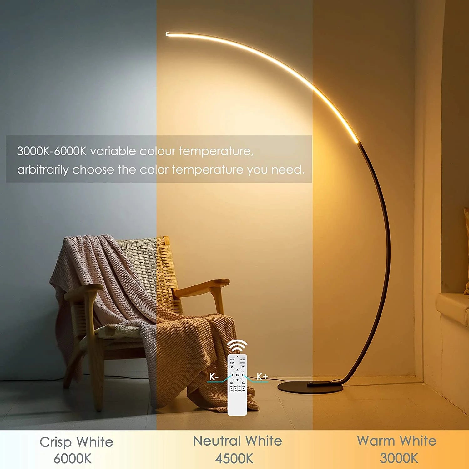 RGBW Modern Curve Floor Lamp 