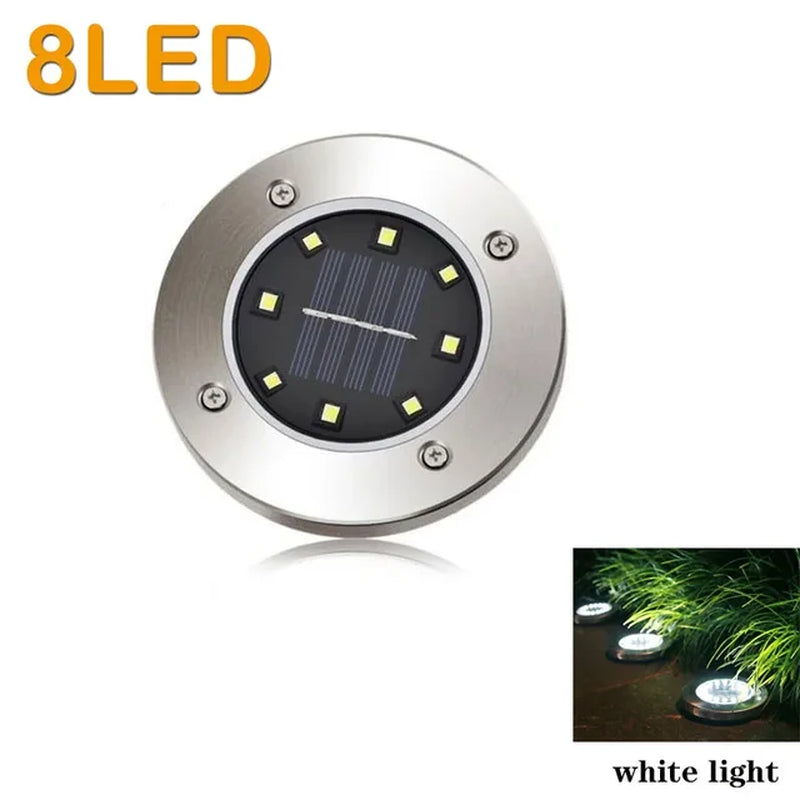 Solar-Powered LED Disk Lights - 8/20 LED Outdoor Garden and Deck Spotlight