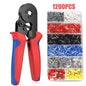 Self-Adjusting Ferrule Crimping Kit - Ratchet Wire Crimper with 0.25-10mm² Range, Complete with Tubular Terminal Clamps