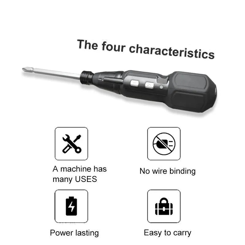 3.6V Duo Screwdriver - Rechargeable Cordless Mini Power Tool with LED Light for DIY Projects